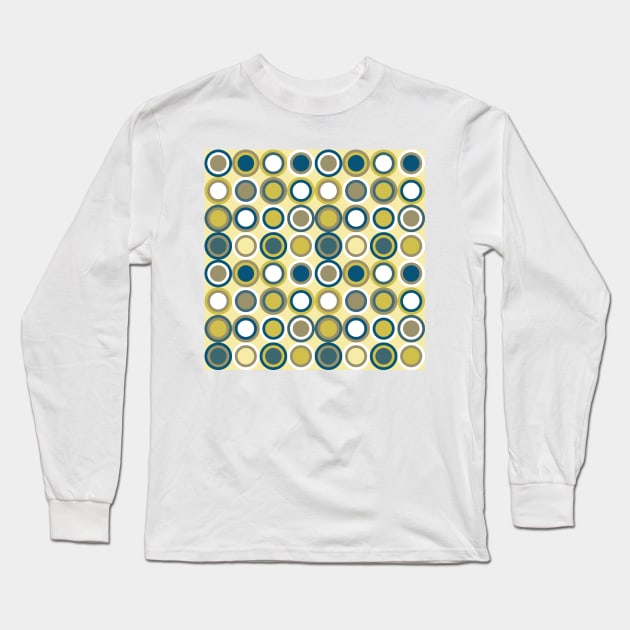 Funky Circles Retro Pattern Long Sleeve T-Shirt by OrchardBerry